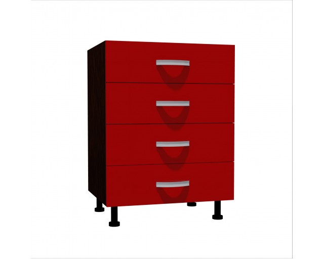Corp inferior 60 cu 4 sertare Zebra rosu Corp inferior 60 cu 4 sertare Zebra rosu